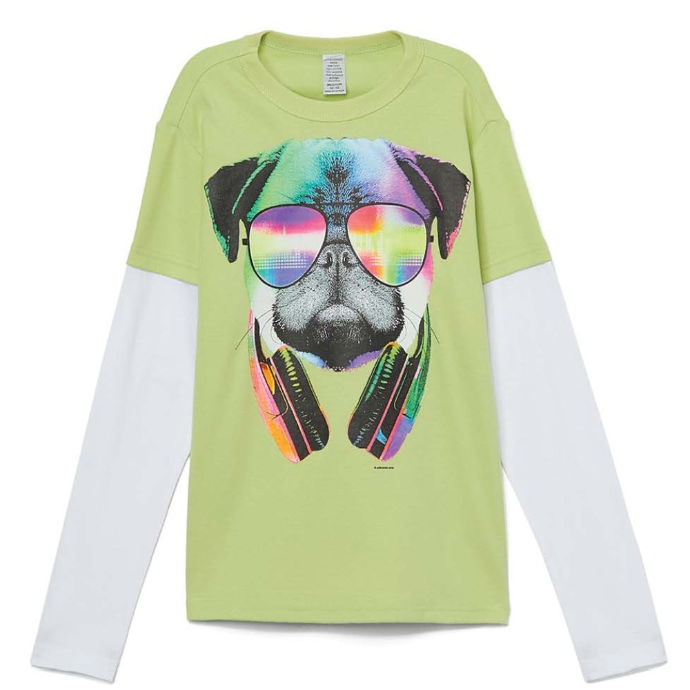 Long Sleeve two tone T shirt - Pug
